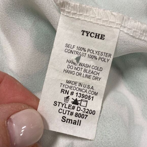 Tyche Green & White Halter Shift Dress Size Small NEW - Picture 6 of 6